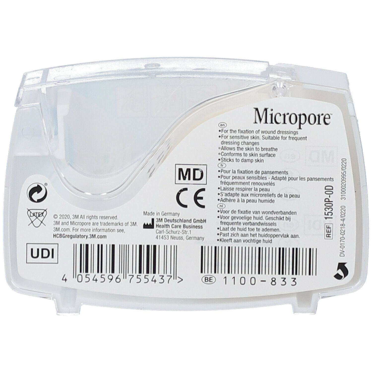 3M Micropore Sparadrap Chirurgical Dévidoir 1,25cm x 9,14m 1530-0/D