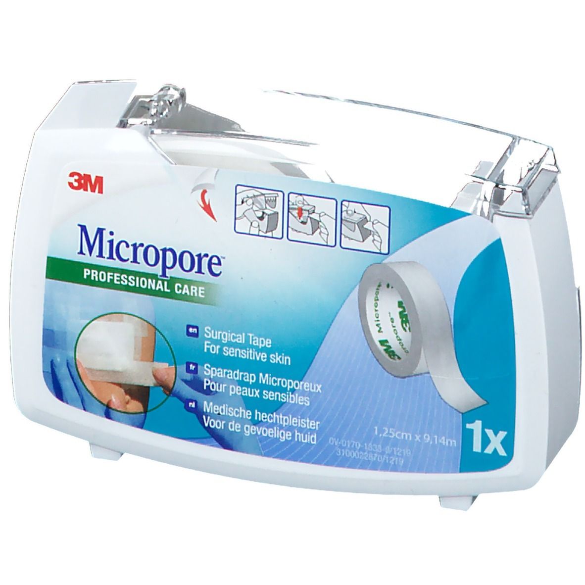 3M Micropore Sparadrap Chirurgical Dévidoir 1,25cm x 9,14m 1530-0/D