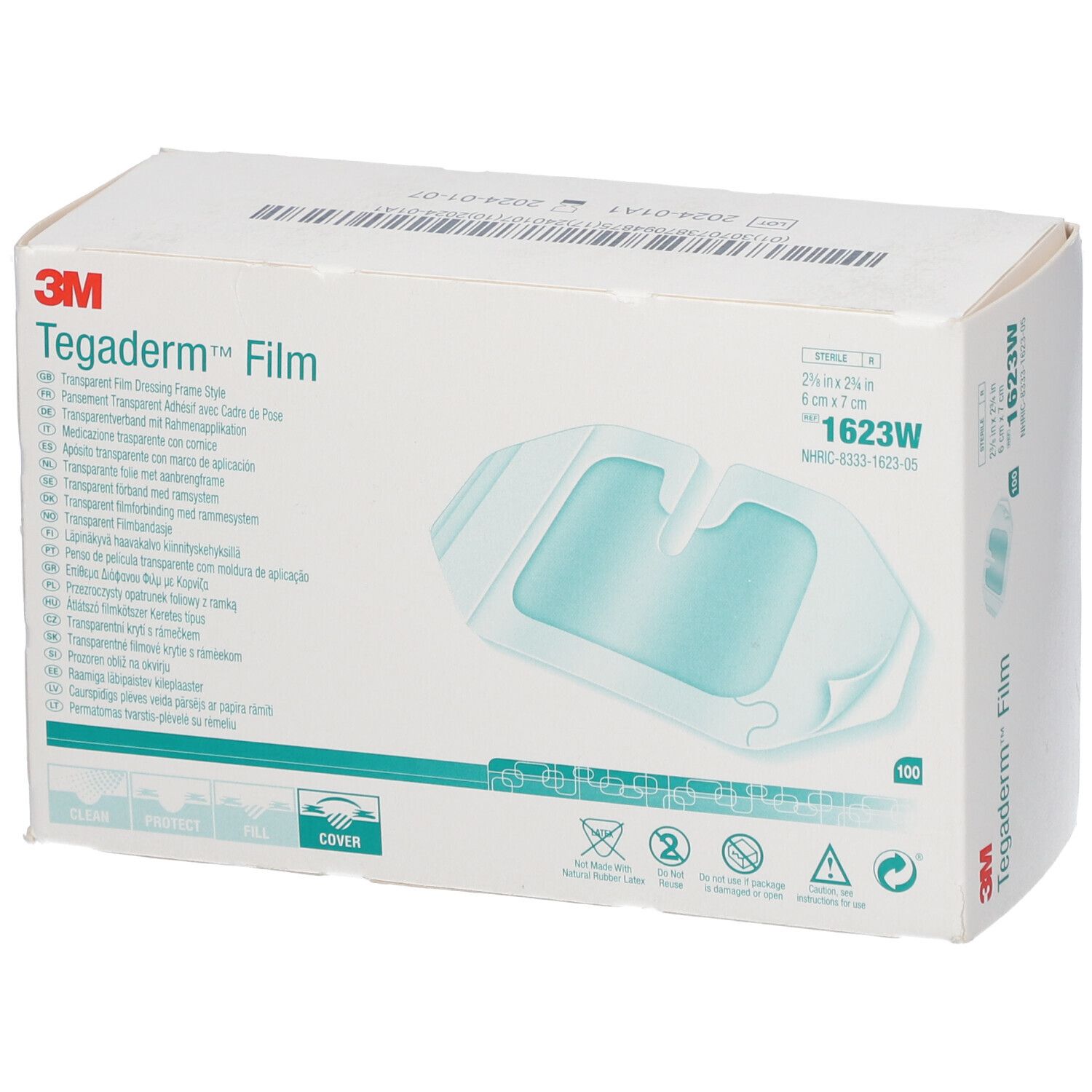 3M Tegaderm I.V. - Transparant Filmverband 6cm x 7cm 1623W