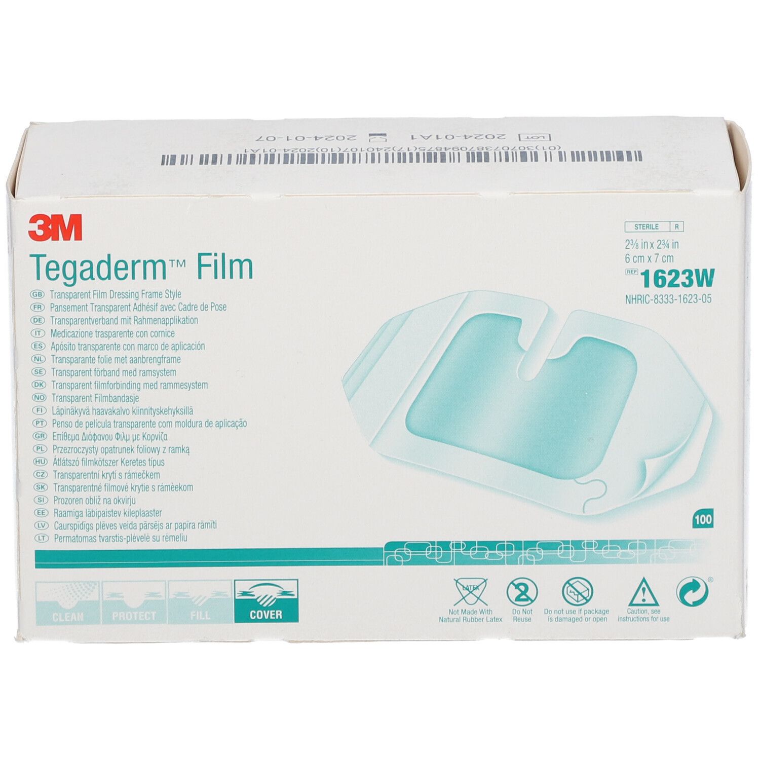 3M Tegaderm I.V. - Transparant Filmverband 6cm x 7cm 1623W