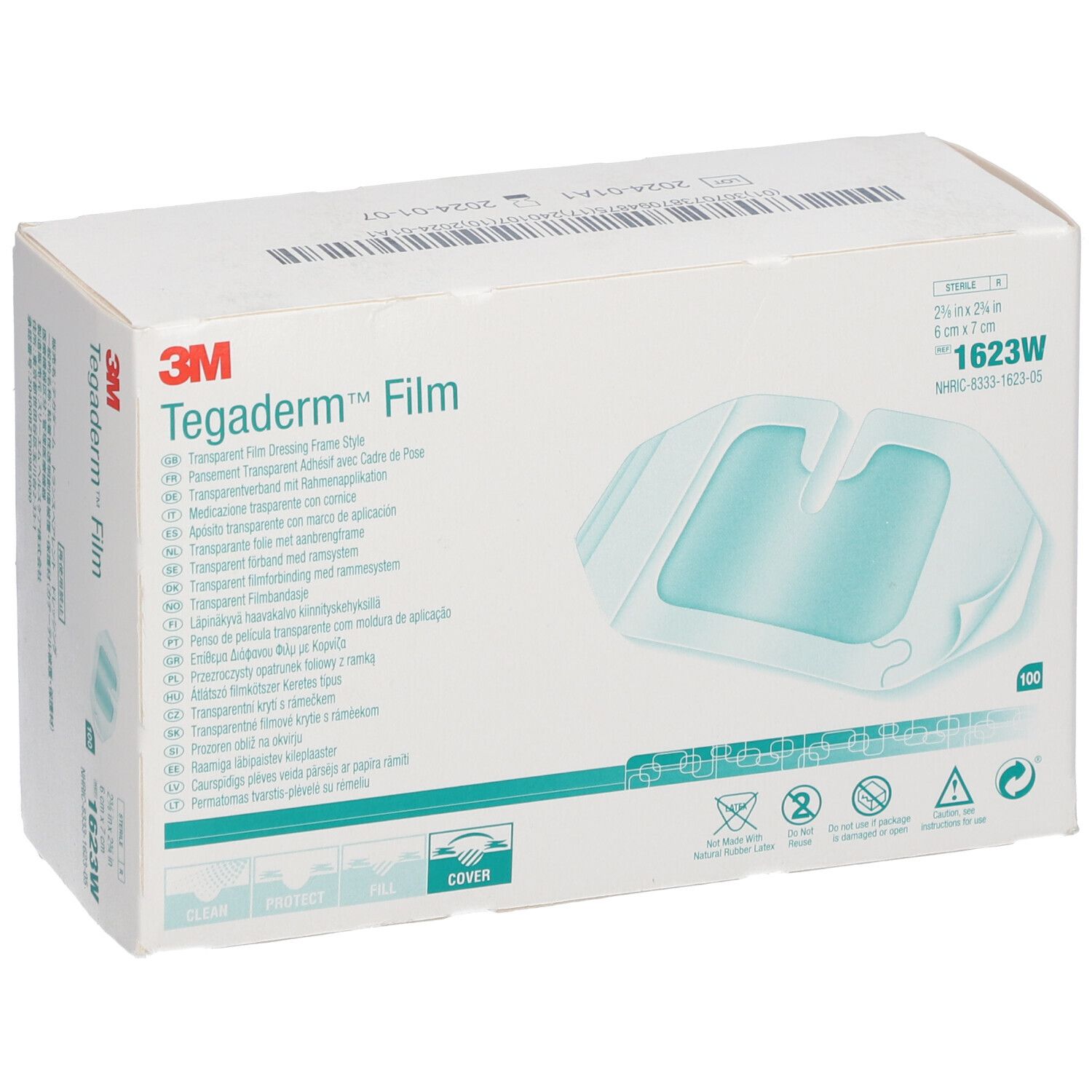 3M Tegaderm I.V. - Transparant Filmverband 6cm x 7cm 1623W