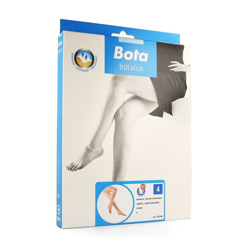 Bota Botalux 140 AD+ Stuhl N4. Boîte de bas, taille 4. Image de jambes sur l'emballage.