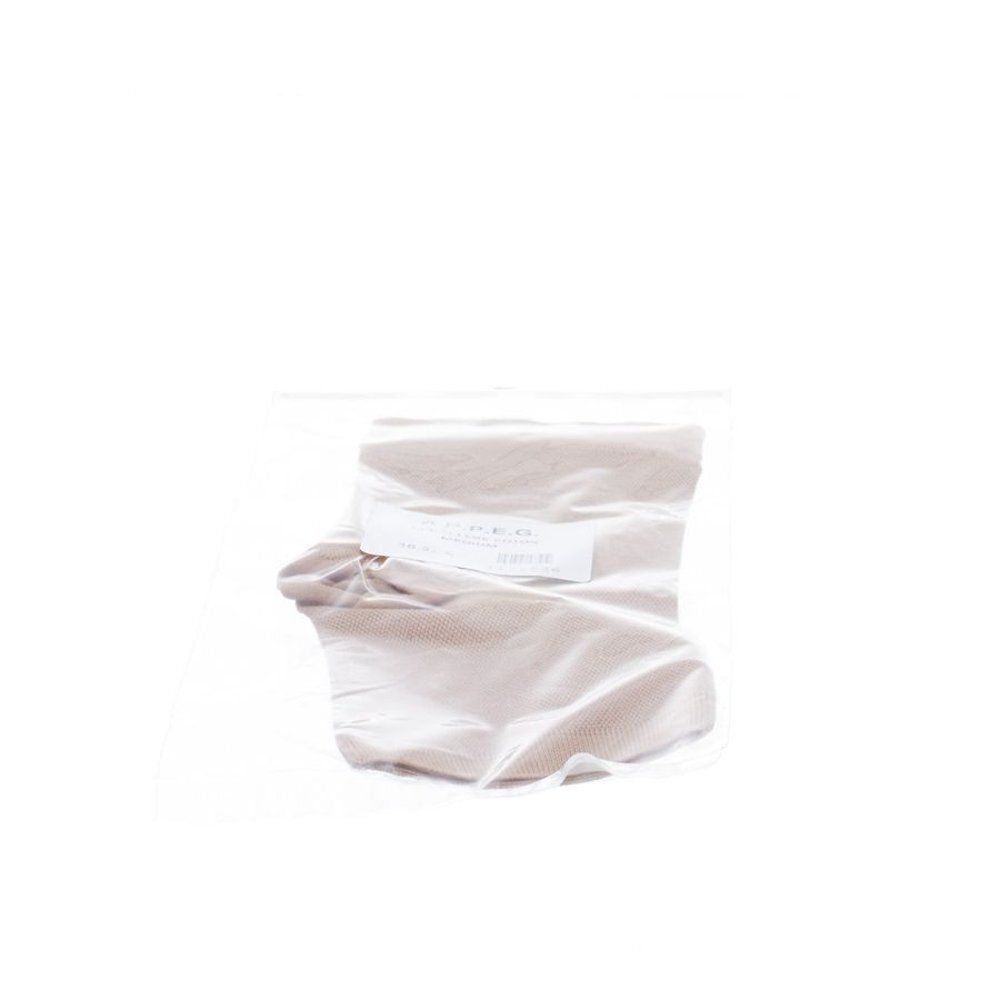 Appeg Anklepiece X-fijn M dans un emballage plastique. Beige. Étiquette avec texte.