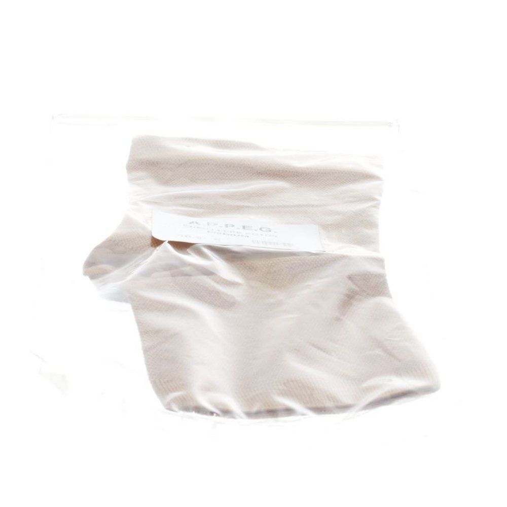 Appeg Anklepiece X-fijn M in plastic verpakking. Beige. Productlabel zichtbaar.