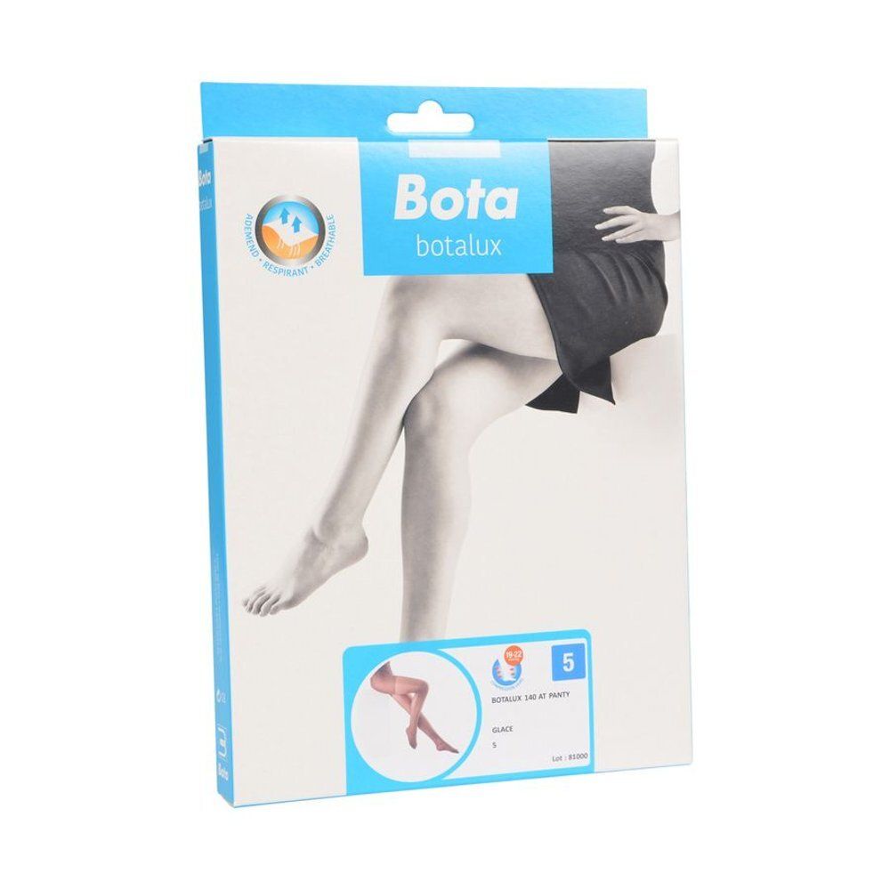 Emballage de Botalux 140 Panty. Une femme est représentée sur l'emballage. Taille 5, couleur Glace.