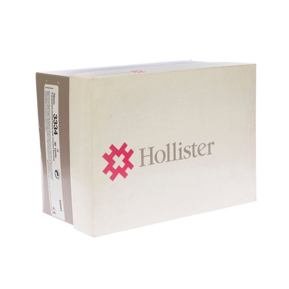 Verpakking van Hollister. Opschrift "Hollister" en productnummer "3334". Beige en roze tinten.