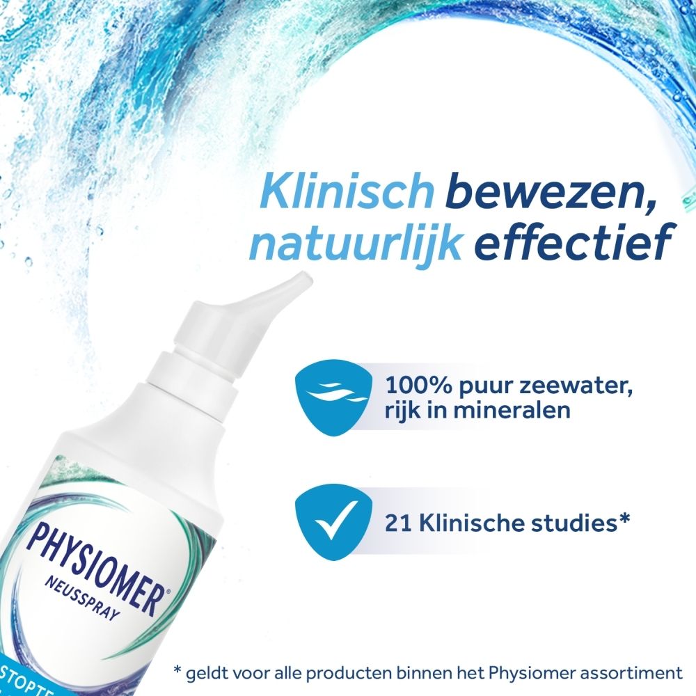 Fles neusspray Physiomer Normal Jet 135ml, isotone zeewateroplossing.