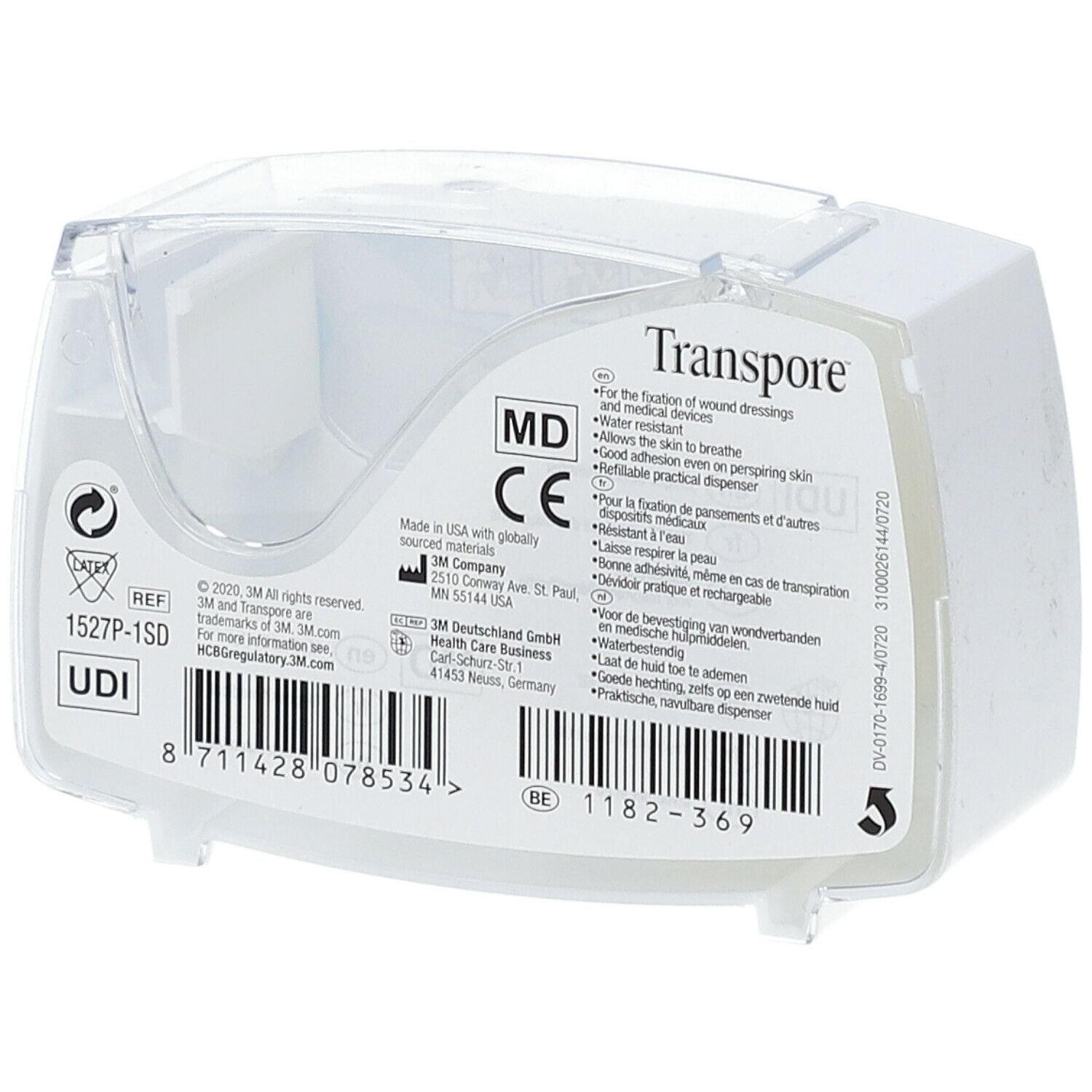 3M Transpore Sparadrap Chirurgical Dévidoir 2,5cm x 5m 1527-1/D