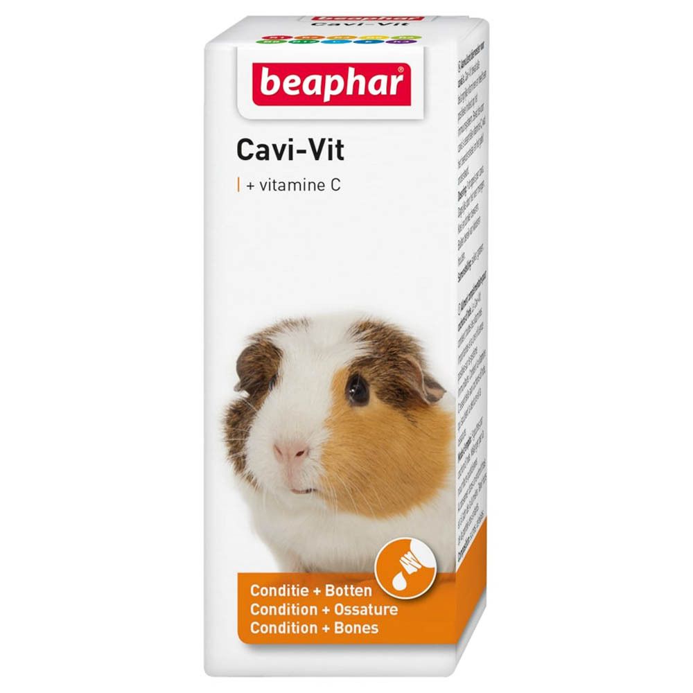 Productverpakking. Verpakking met productnaam, cavia-afbeelding en tekst.