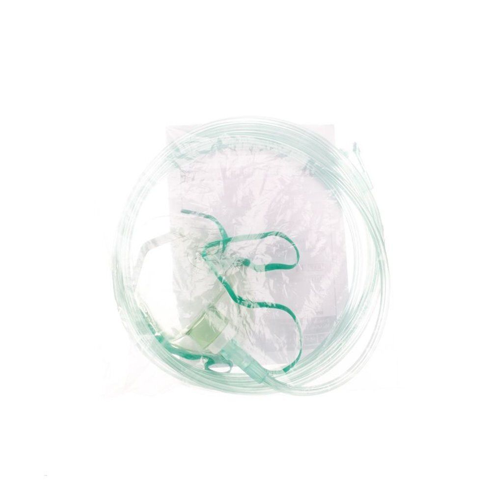 Babymasker, transparant materiaal, met slang en bandjes. In plastic verpakking.