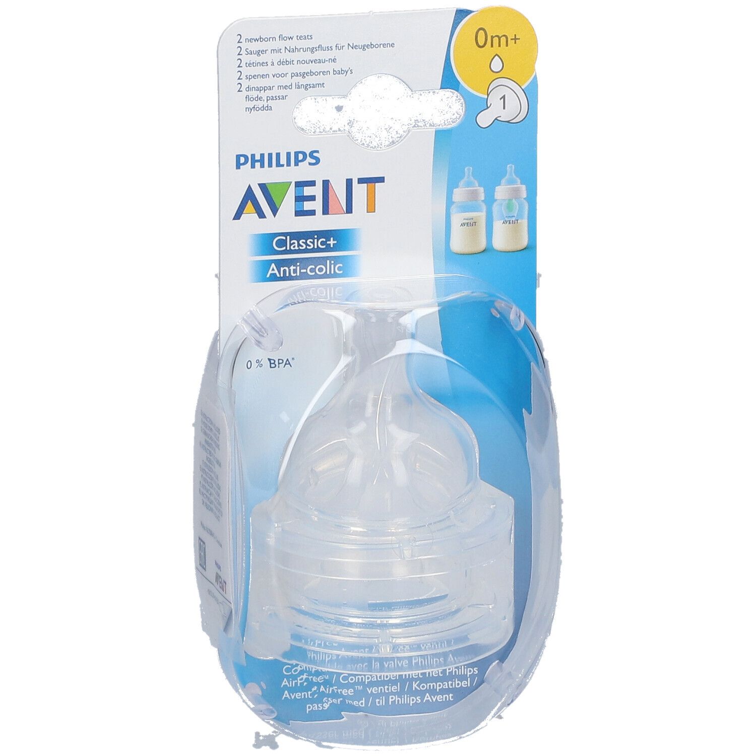 Philips Avent Classic+ Zuigspenen Pasgeborenen 1 Gaatje SCF631/27