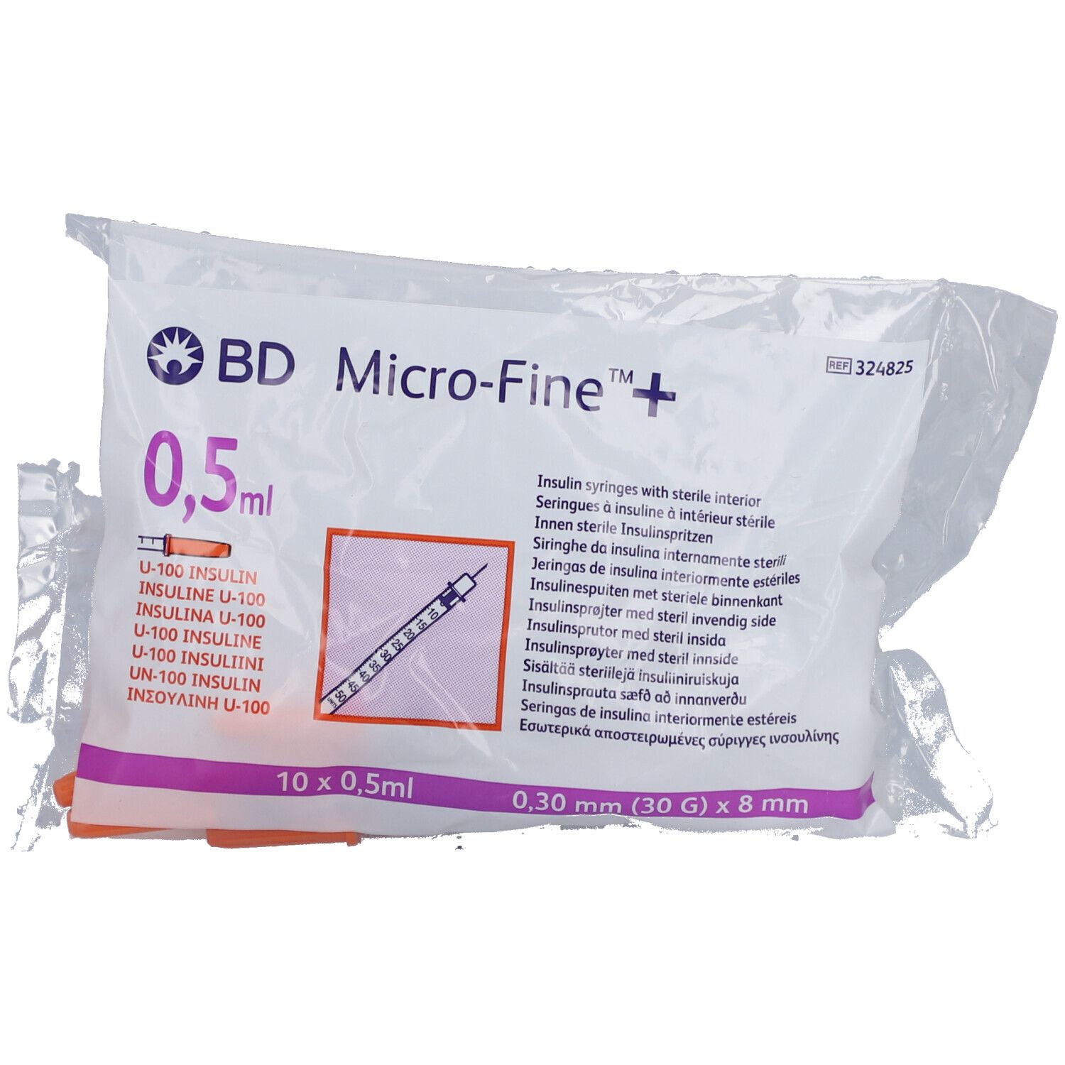 BD Microfine+ Seringue Insuline 0.5ml 30g 8mm