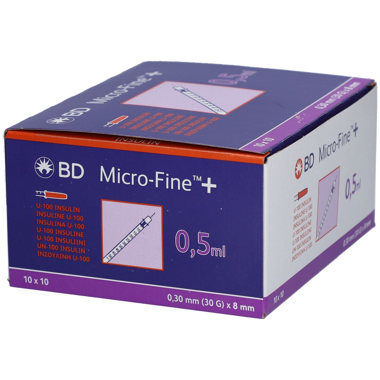 BD Microfine+ Seringue Insuline 0.5ml 30g 8mm