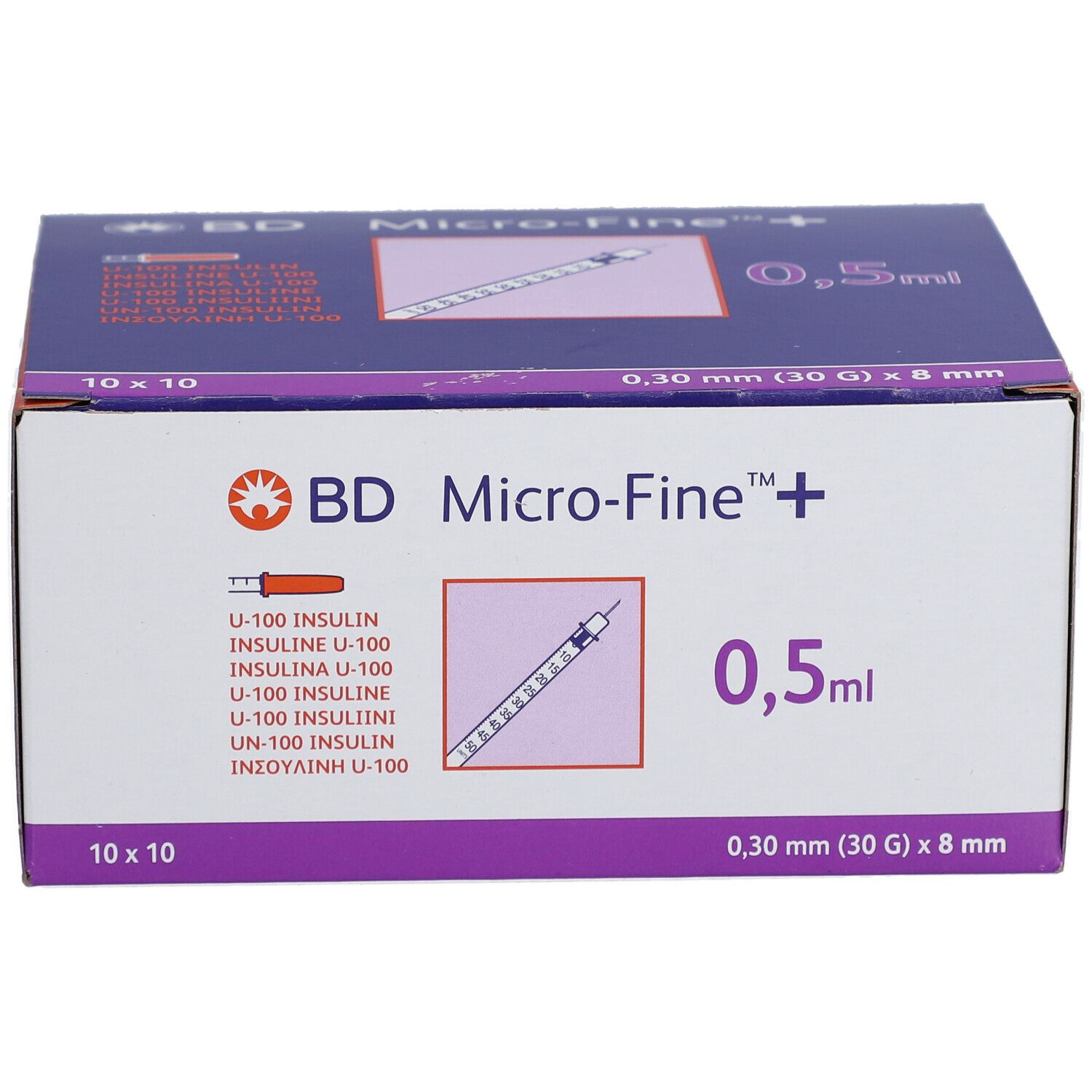 BD Microfine+ Seringue Insuline 0.5ml 30g 8mm