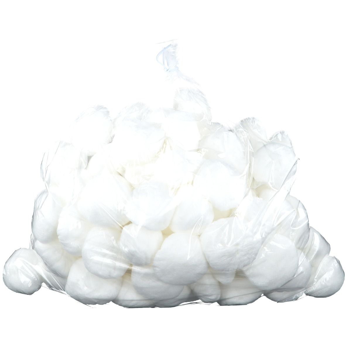 Ronde, witte non-woven deppers in transparante verpakking.