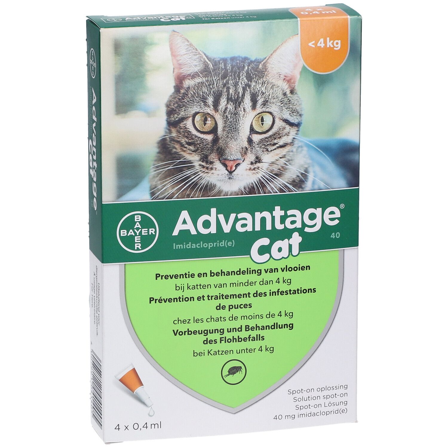 Advantage 40 Spot-On Oplossing Kat <4kg