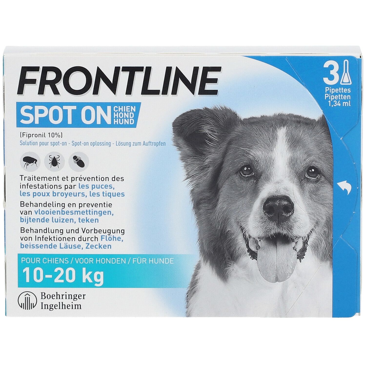 Frontline Spot On Puces et Tiques Chien M 10-20kg