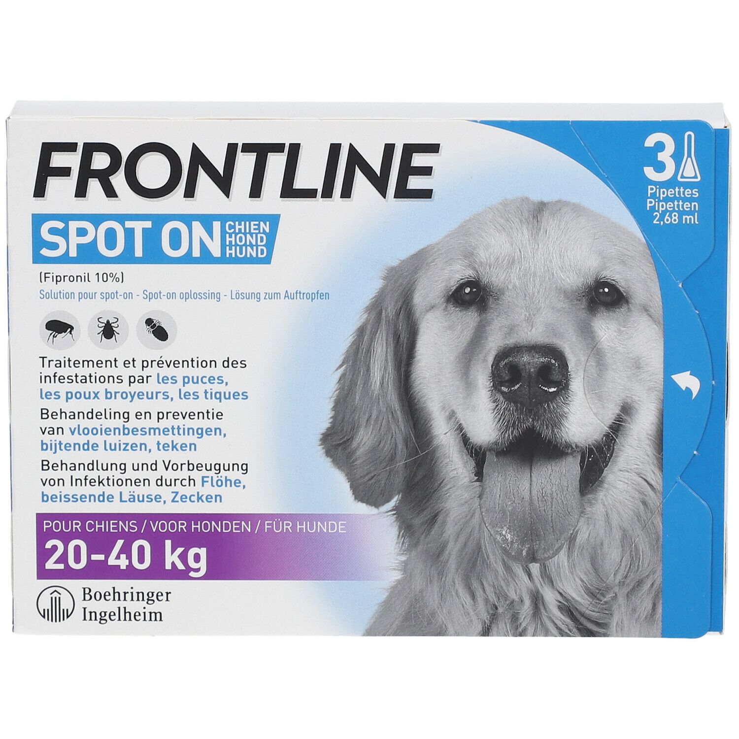 Frontline Spot On Puces et Tiques Chien L 20-40kg