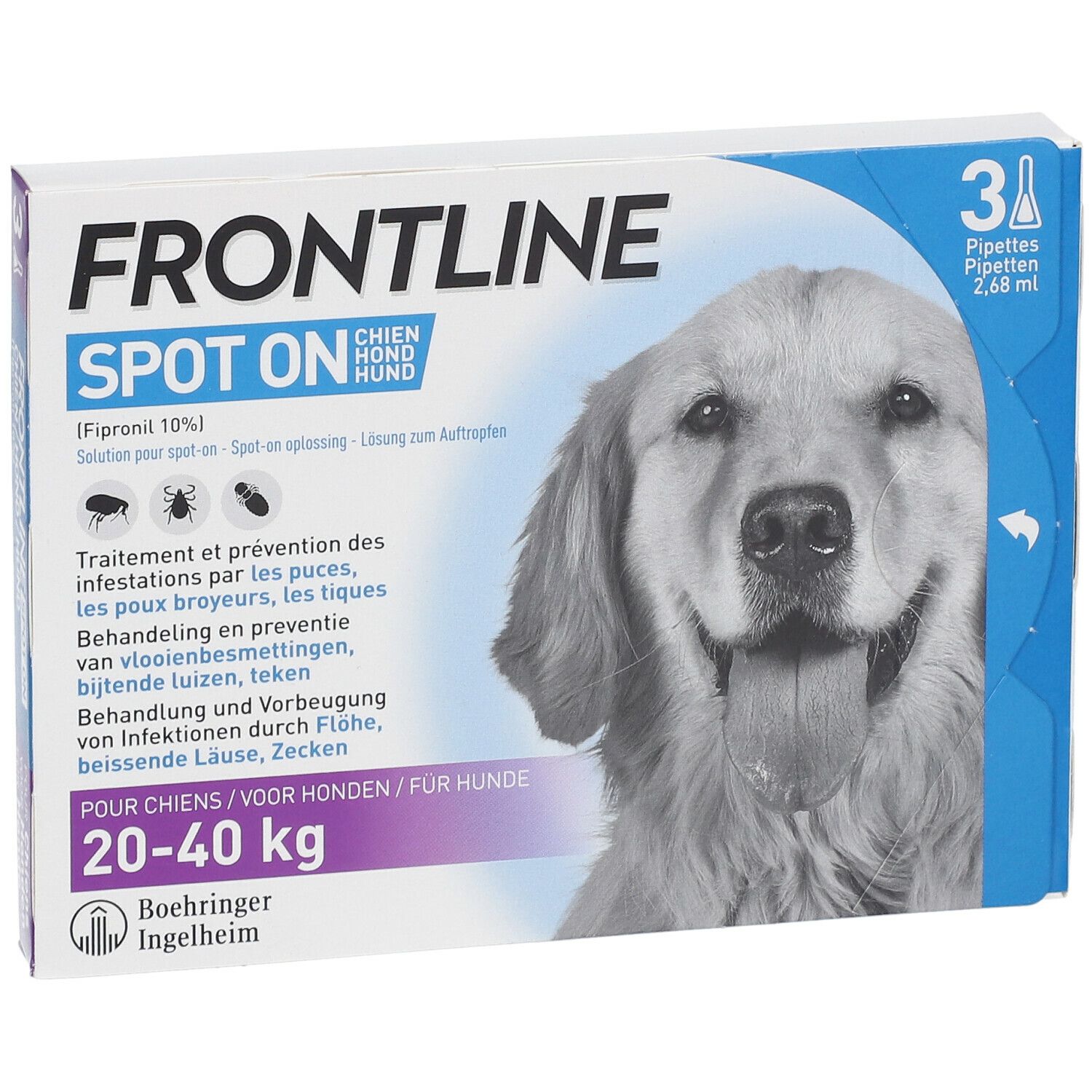 Frontline Spot On Puces et Tiques Chien L 20-40kg