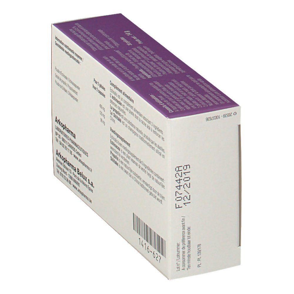 Achterkant van de "Echinalis" doos. Informatie over ingrediënten en fabrikant.