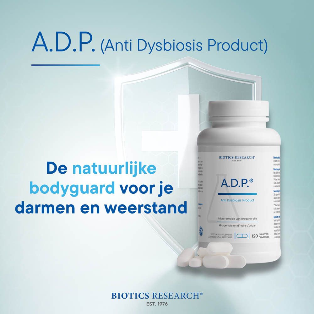 Achterkant van een witte fles met barcode en productinformatie. Bevat 60 tabletten.