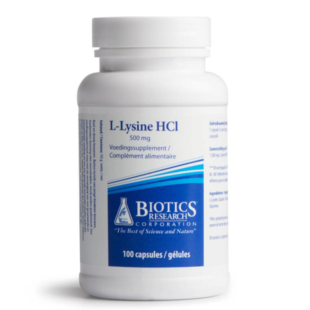 Biotics Research® L-Lysine HCI 500 mg