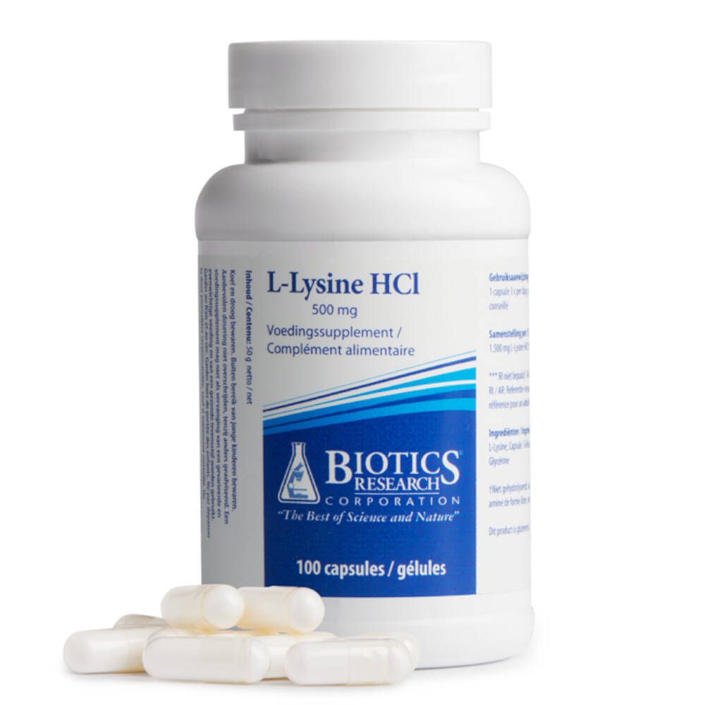 Biotics Research® L-Lysine HCI 500 mg