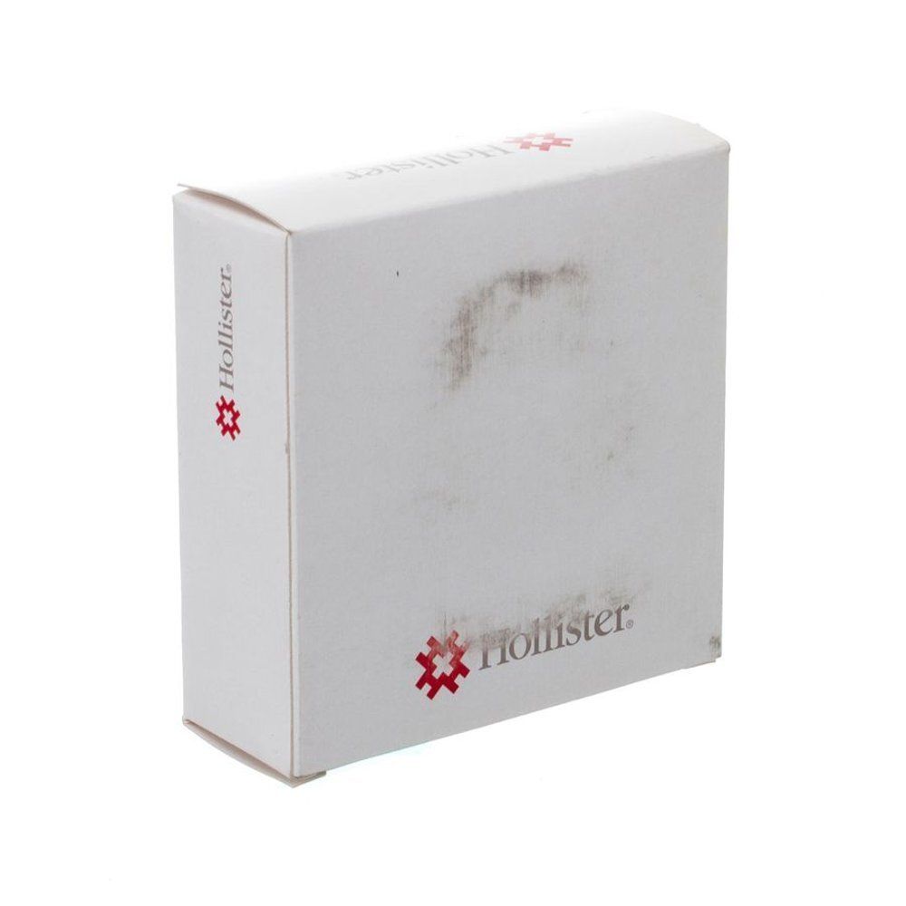 Boîte de produit blanche avec logo et texte Hollister rouges. Taches sur la surface.