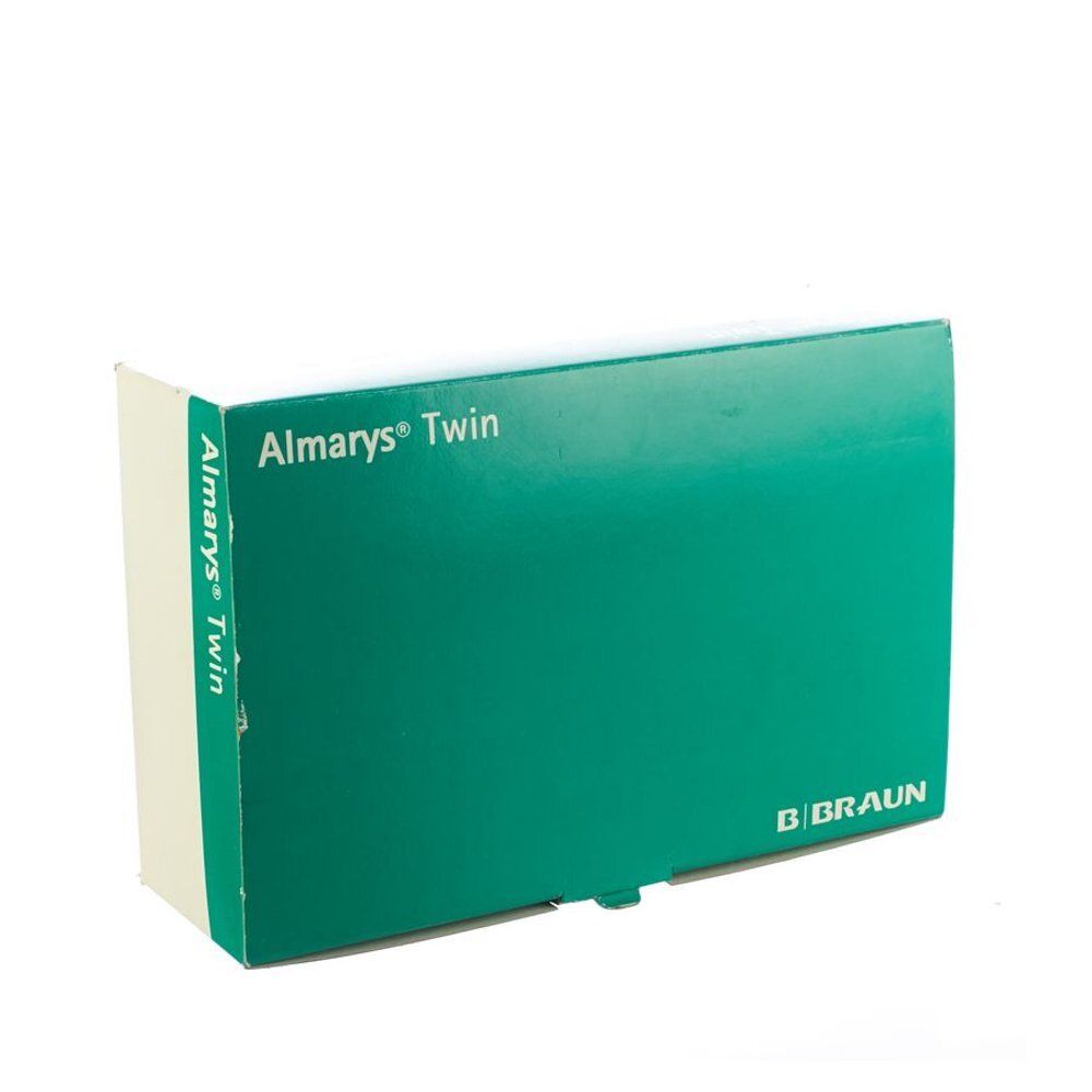 Boîte Almarys Twin, verte et blanche. Nom du produit et logo B. Braun visibles.