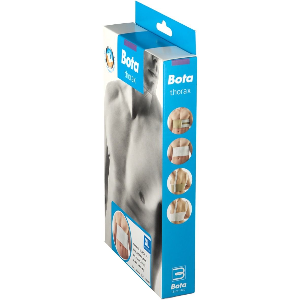 Bota Thorax Belt ES Men XL verpakking, zijaanzicht. Productafbeeldingen en maatinfo. Maat XL.