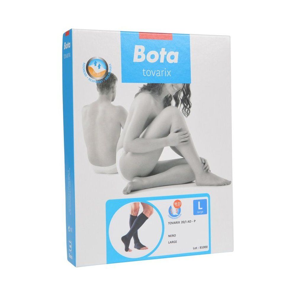 Verpakking Bota Tovarix 20/I Ad-P Nero Large. Productafbeelding en logo. Maat L.