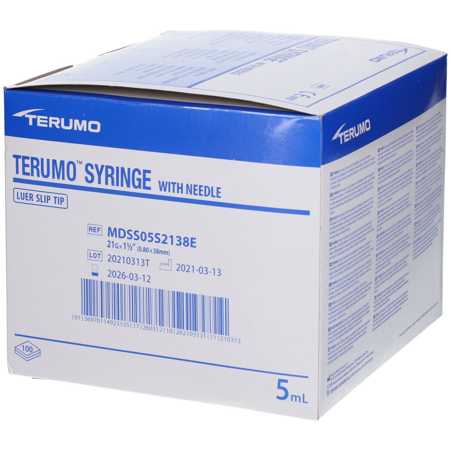 Terumo Seringue Jetable Avec Aiguille 5ml 21g 1 1/2