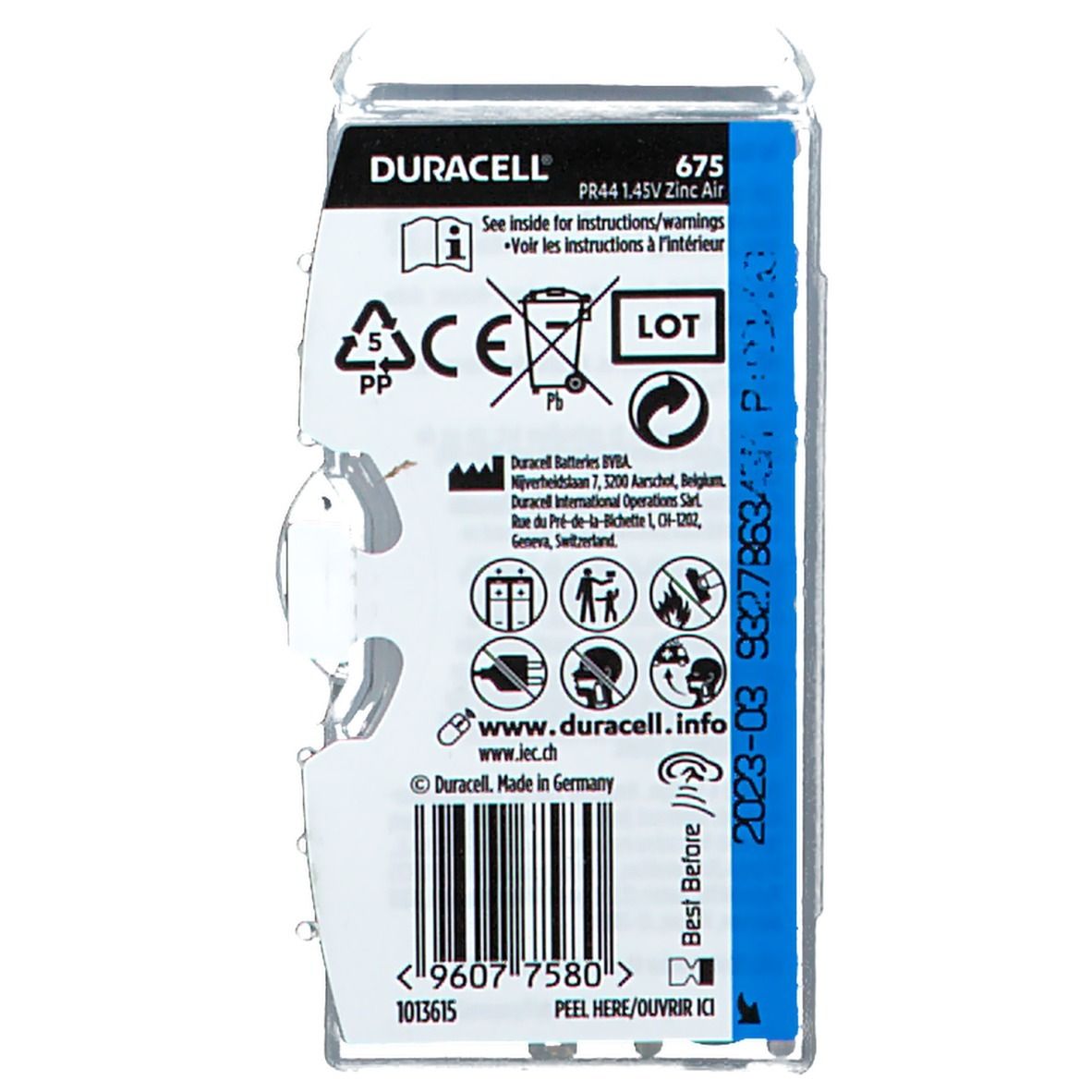 Duracell Easy Tab Hoorbatterij Da675 Blauw