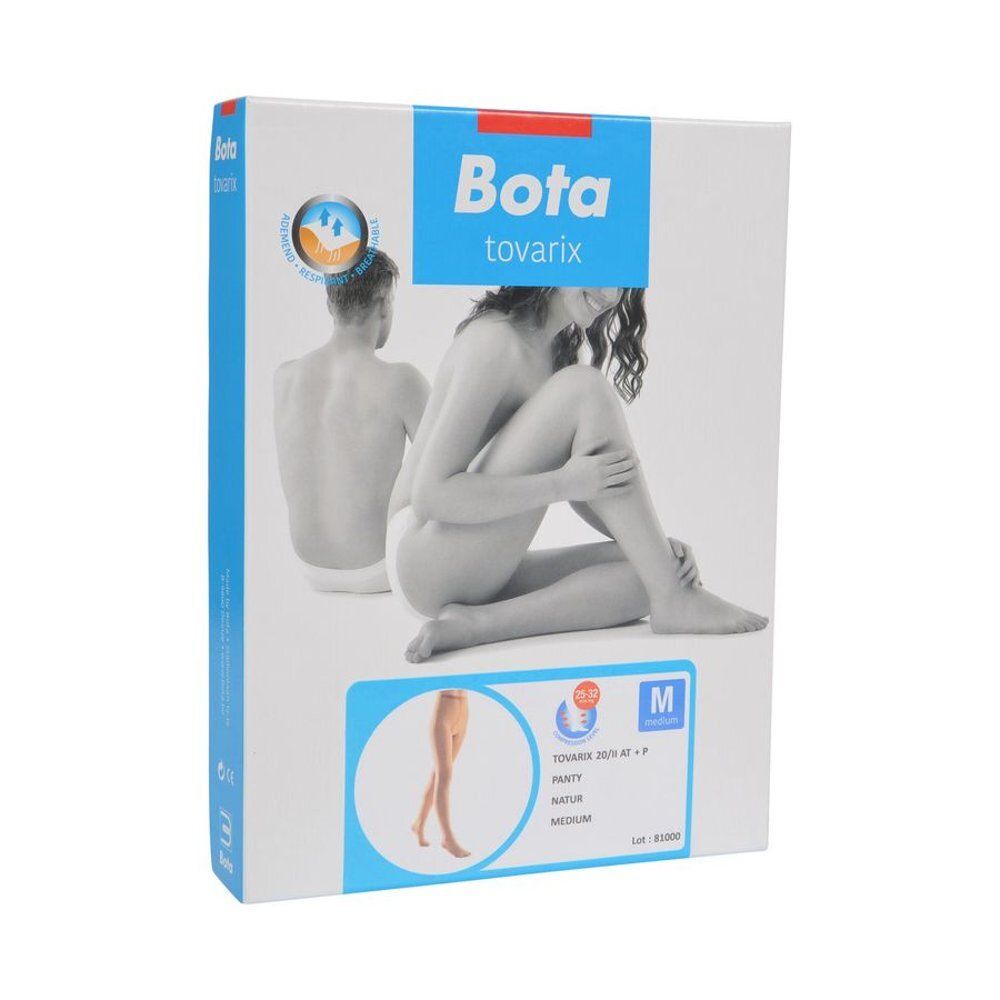 Emballage de Bota Tovarix 20/II Panty AT + P Natur Medium. Une femme est représentée sur l'emballage.