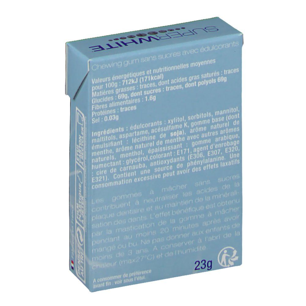 Superwhite Original Gommes Menthe Forte