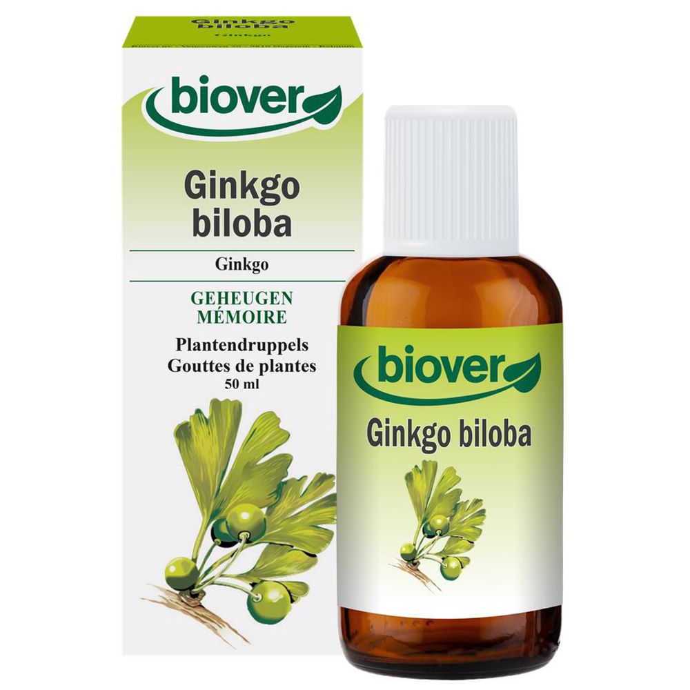 Biover Ginkgo biloba – Bonne concentration – Teinture végane au ginkgo – 50 ml
