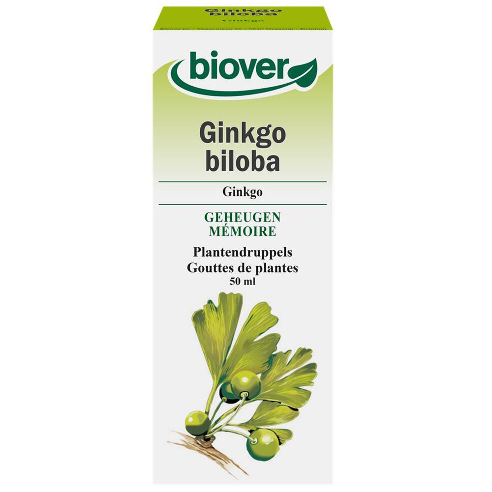 Biover Ginkgo biloba – Bonne concentration – Teinture végane au ginkgo – 50 ml