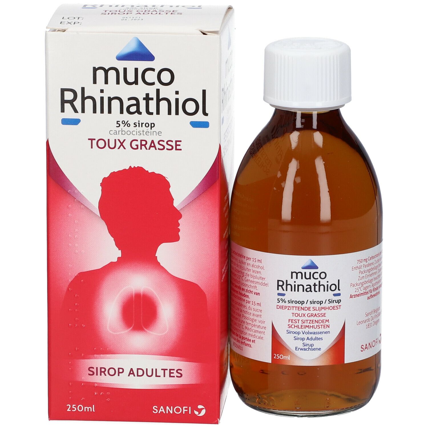 Muco Rhinathiol 5% Sirop Adultes Toux Grasse