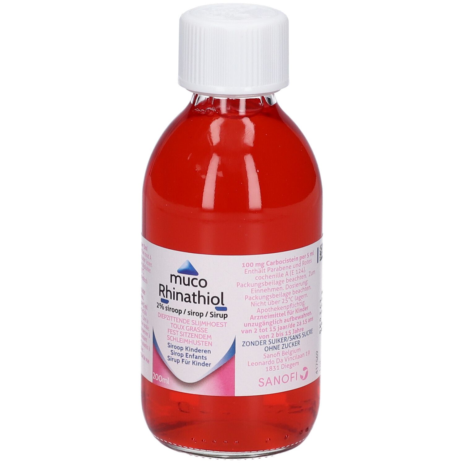Muco Rhinathiol 2% Siroop Kinderen Zonder Suiker Diepzittende Slijmhoest