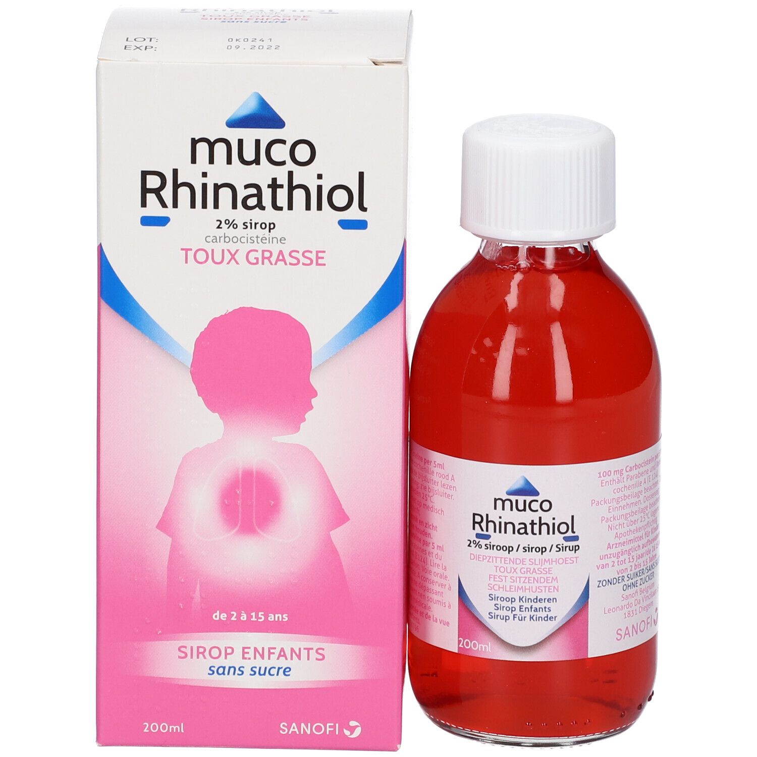 Muco Rhinathiol 2% Siroop Kinderen Zonder Suiker Diepzittende Slijmhoest