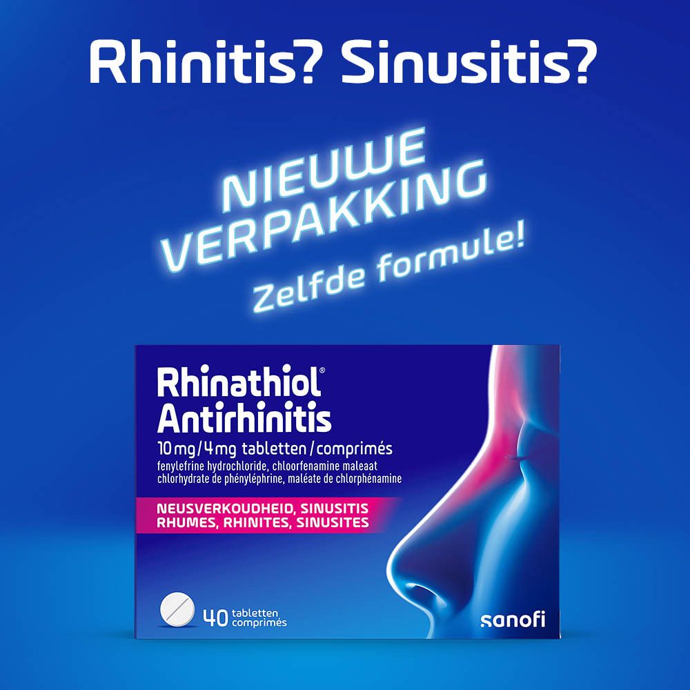 Rhinathiol Antirhinitis 10mg/4mg | Neusverkoudheid, Sinusitis