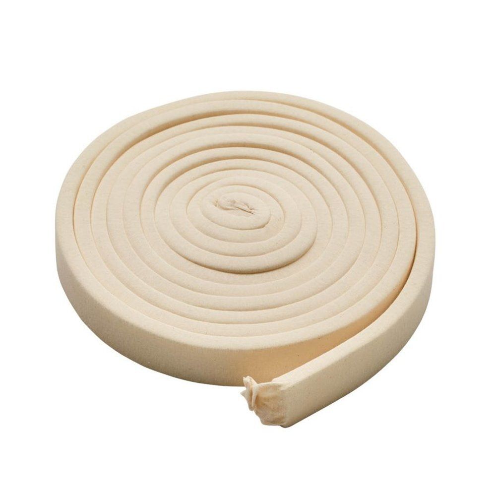 Opgewonden, beige schuimrol. Product voor medische doeleinden. Spiraalvormige opstelling.