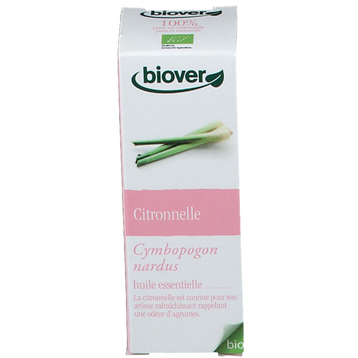 Biover Essentiële Olie Citronella – Onaangename Geuren – Biologische 100% Etherische Olie
