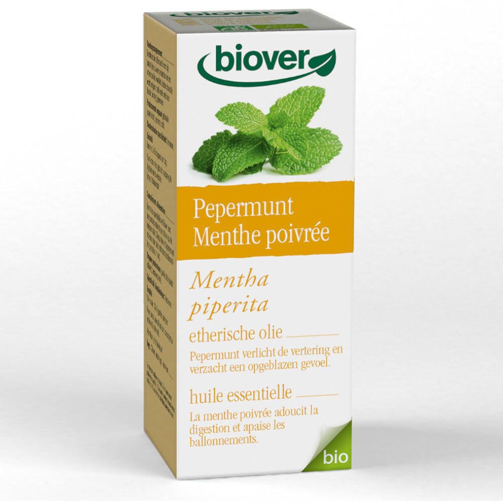 Biover Huile Essentielle Menthe Poivrée – Digestion – Huile Essentielle 100 % Bio