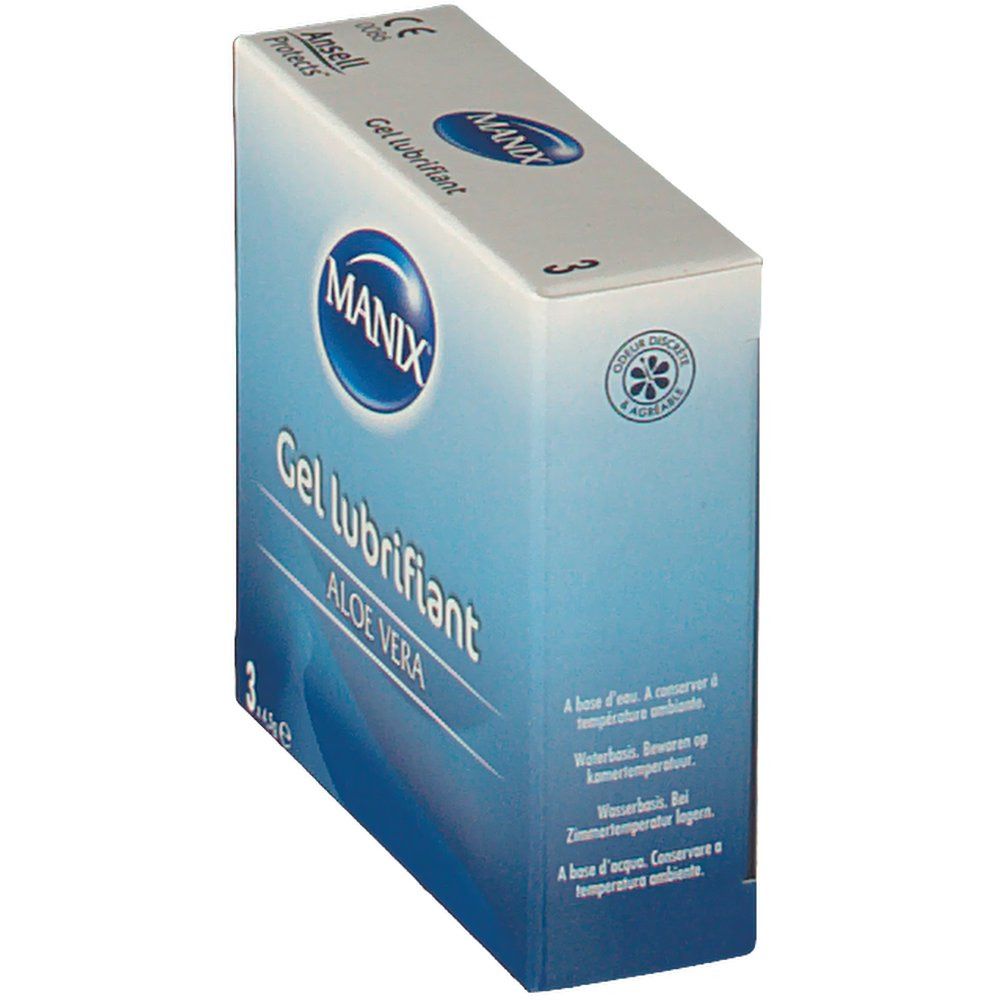 Doos "MANIX Gel lubrifiant" Aloe Vera. CE-markering. 3 stuks.