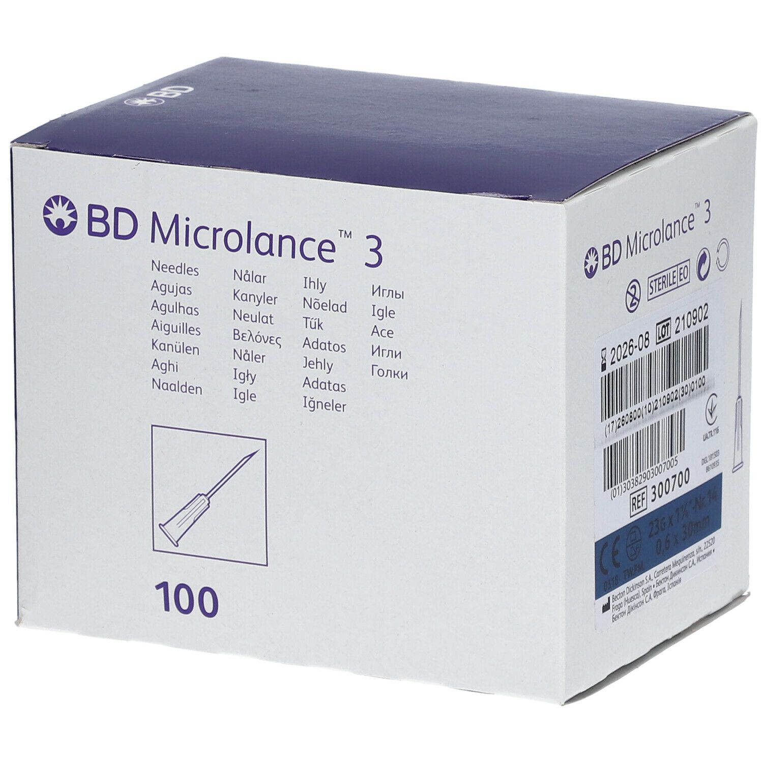 BD Microlance 3 Naalden 23G 1/4 RB 0,6x30 Mm Blauw