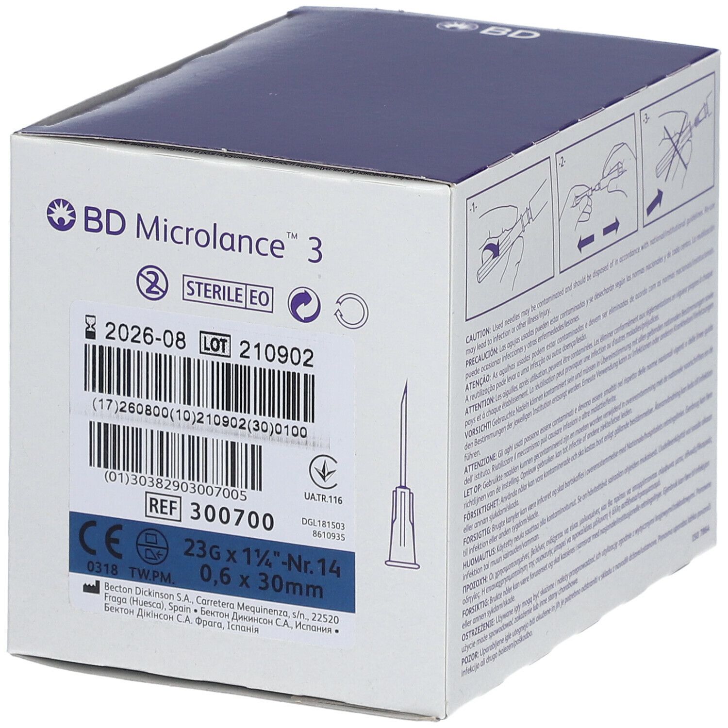 BD Microlance 3 Naalden 23G 1/4 RB 0,6x30 Mm Blauw