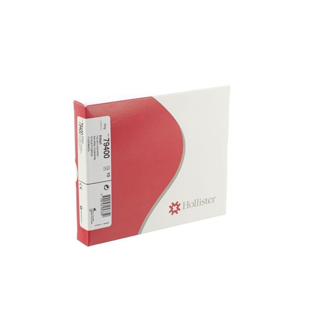 Boîte de Hollister Adapt Barrier Strips. Boîte rouge et blanche avec informations produit et logo Hollister.