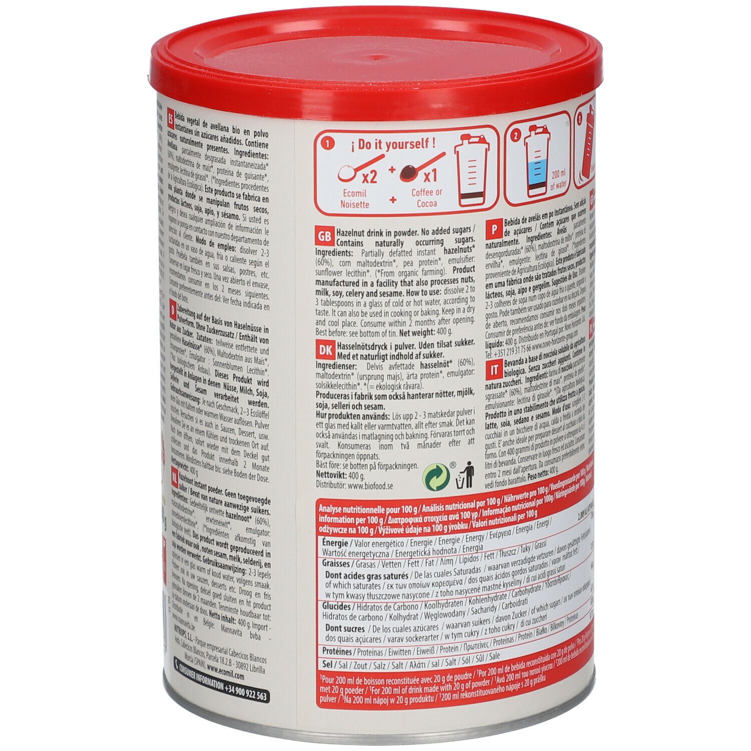 EcoMil Boisson Aux Noisettes Instant Bio