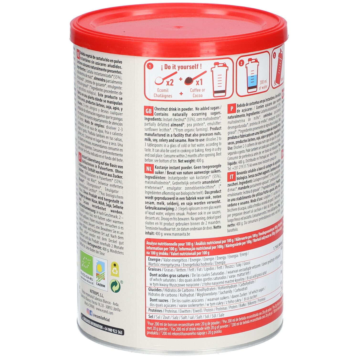 EcoMil Instant Boisson Aux Châtaignes Bio
